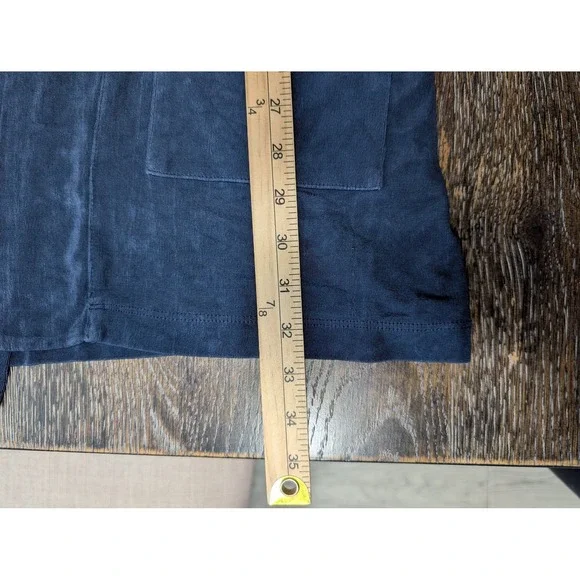 Chico's Cardigan Womens M Blue Open Pocket Collared Tight-Knit Relaxed Fit - Picture 5 of 5